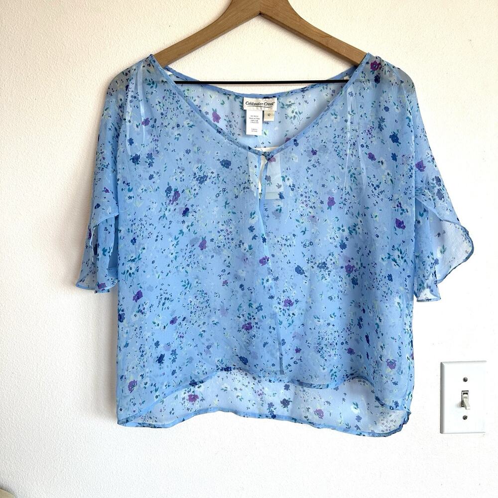 Vintage Y2K 100% Silk Sheer Shrug Coldwater Creek Size 12 Deadstock NWT Fairy